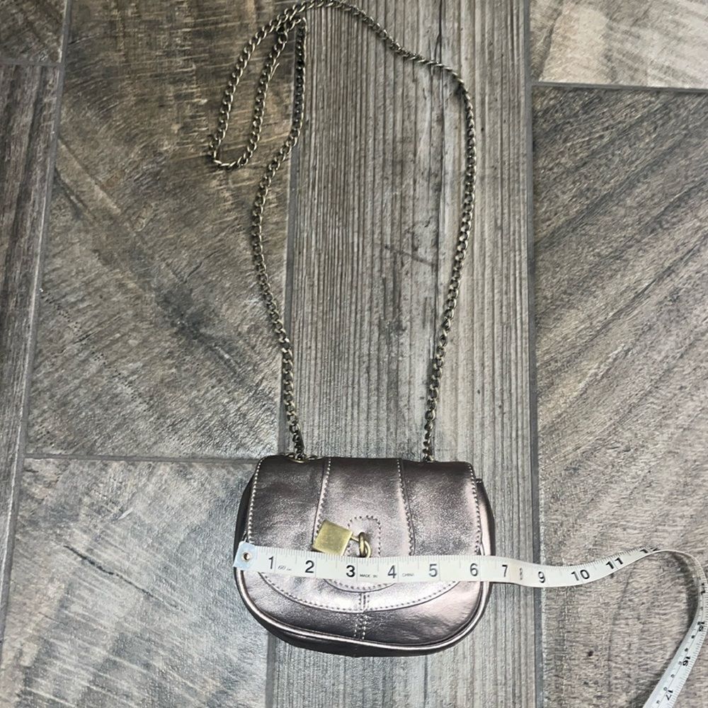 Banana Republic taupe leather mini crossbody bag